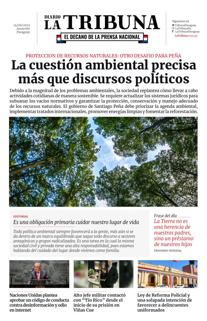 La prensa escrita de hoy 14 de junio de 2023 La Tribuna