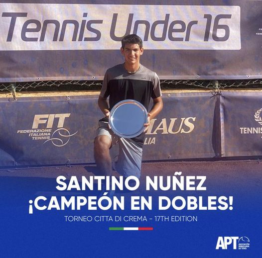 Santino gana título de dobles en Italia con el argentino Vertberger