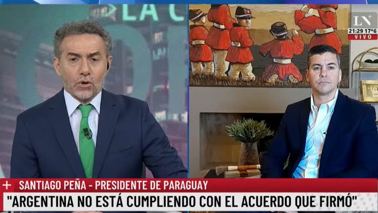 Peña en TV argentina: habló de hidrovía y Yacyretá