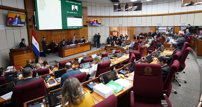 La foto muestra la sesión del Senado de Paraguay.